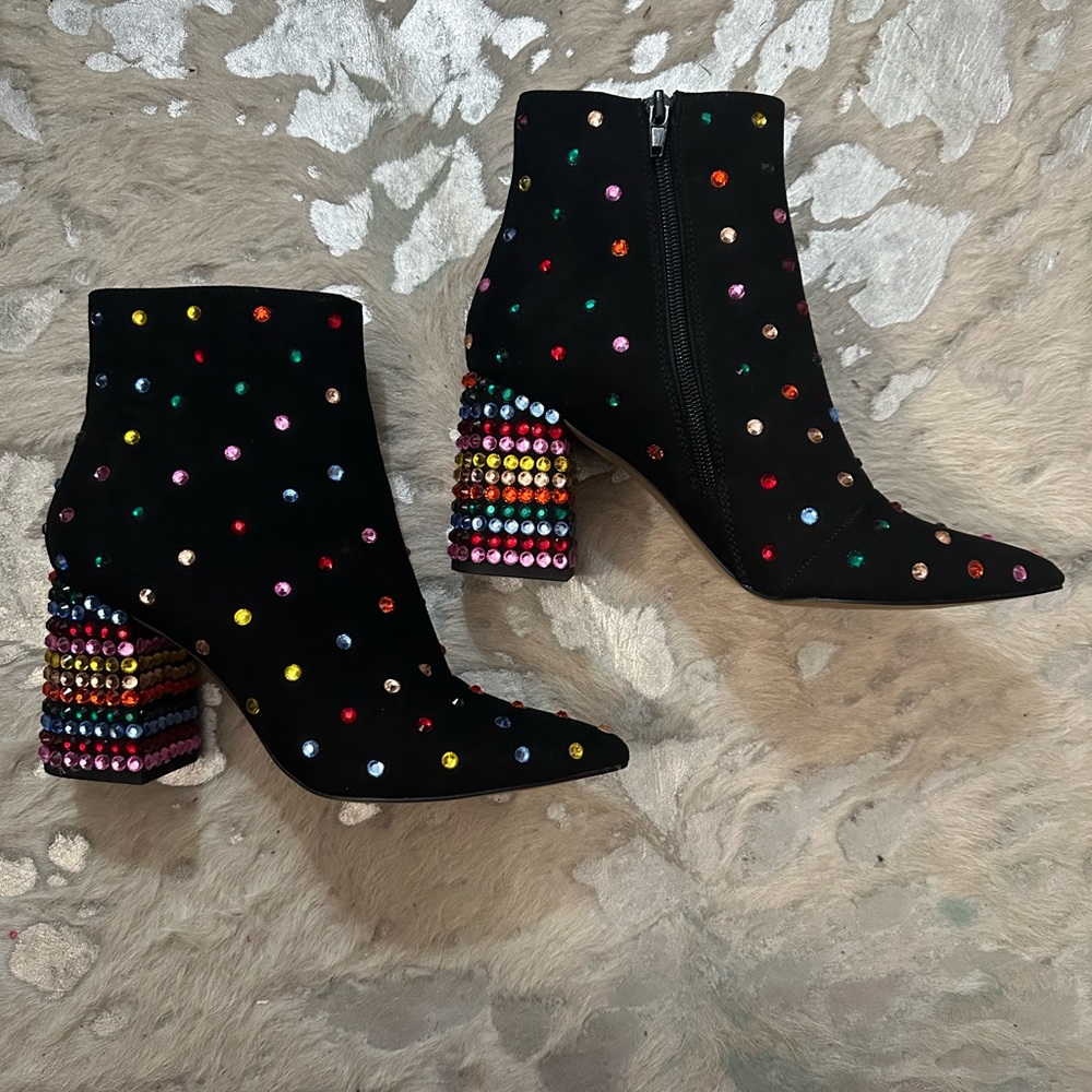 Betsy Johnson rhinestone ankle boots